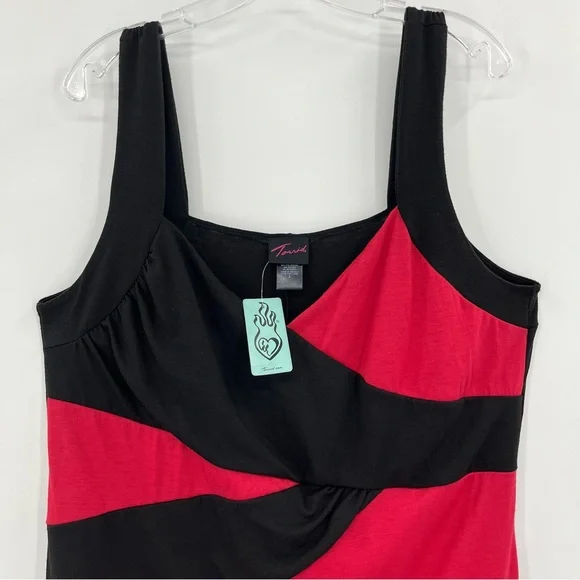 NWT Vintage Torrid Red/Black Knit Bodycon Dress 2X - Picture 3 of 7